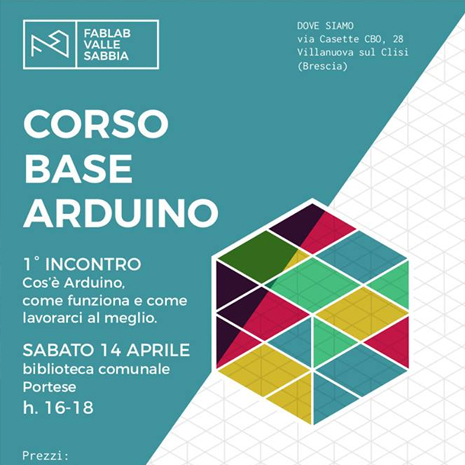 corso base arduino nella biblioteca di Portese