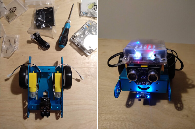 mbot costruzione e accensione led