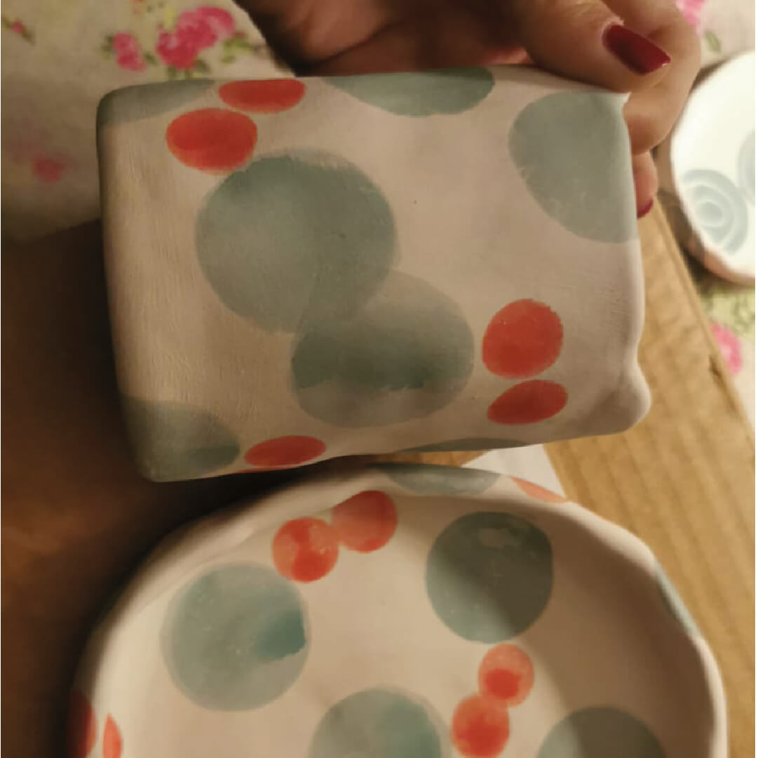 set bagno in ceramica lavorata a mano