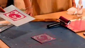 Linocut printing