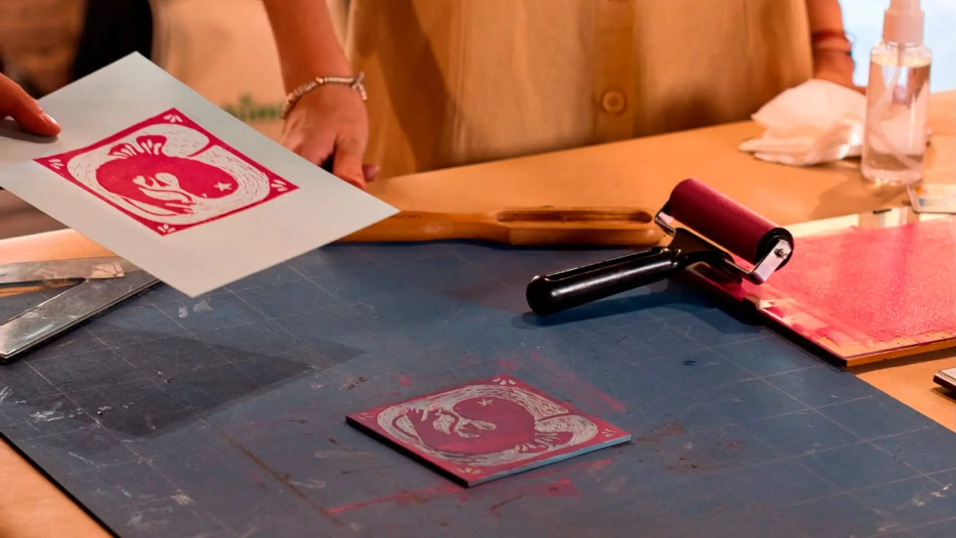 Linocut printing